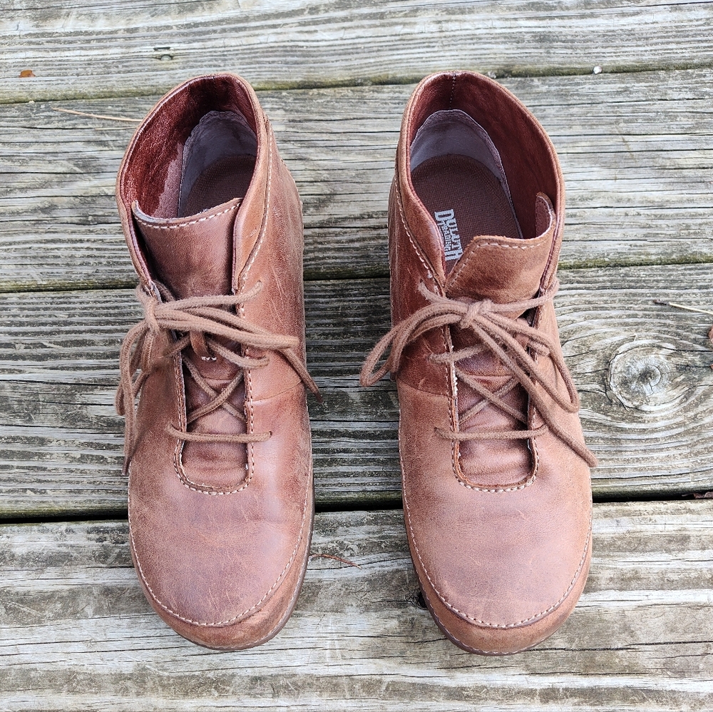 Duluth Trading Co Andina Brown Leather Chukka Ankle Boots Women 10 Lace Up